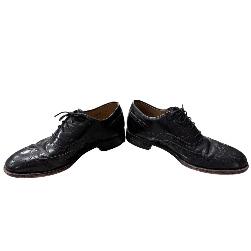 Johnston & Murphy Black Leather Wingtip Oxford Dress Shoes Men's‎ 8.5 D/B 90829